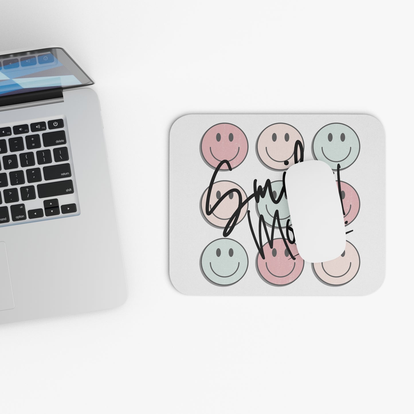 Smile More! Colorful Smiley Mouse Pad