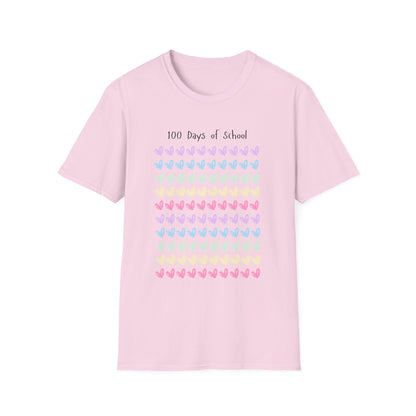 100 Days of School Hearts T-Shirt