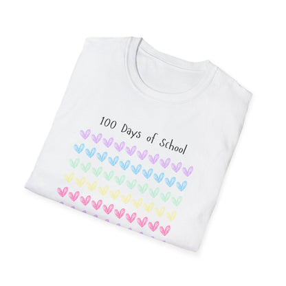 100 Days of School Hearts T-Shirt