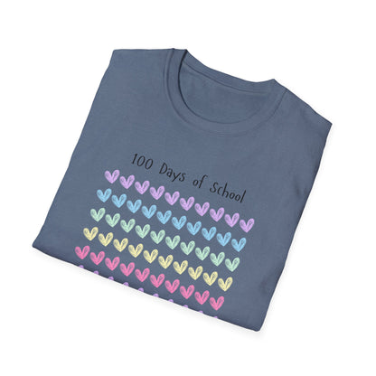 100 Days of School Hearts T-Shirt