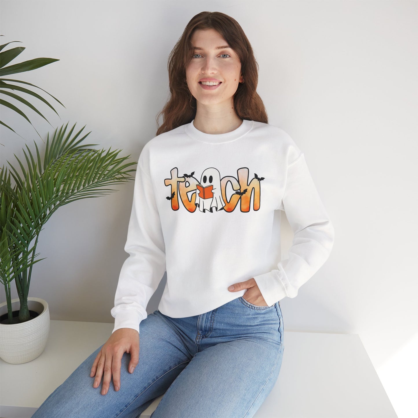 Halloween Teach Crewneck Sweatshirt