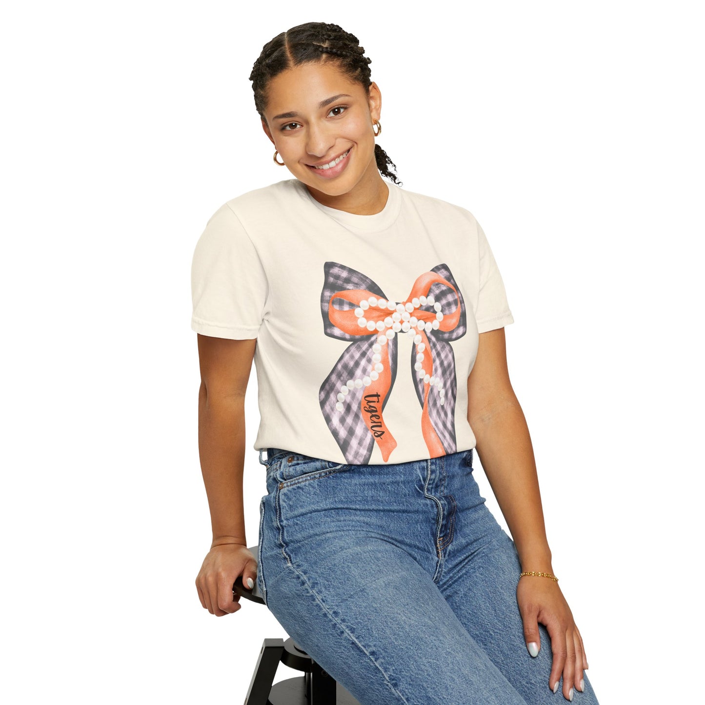 Tigers Coquette Bow Comfort Colors T-shirt