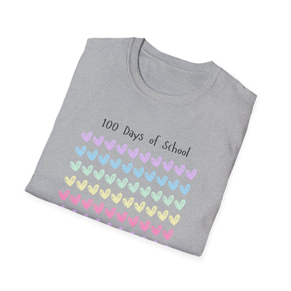 100 Days of School Hearts T-Shirt