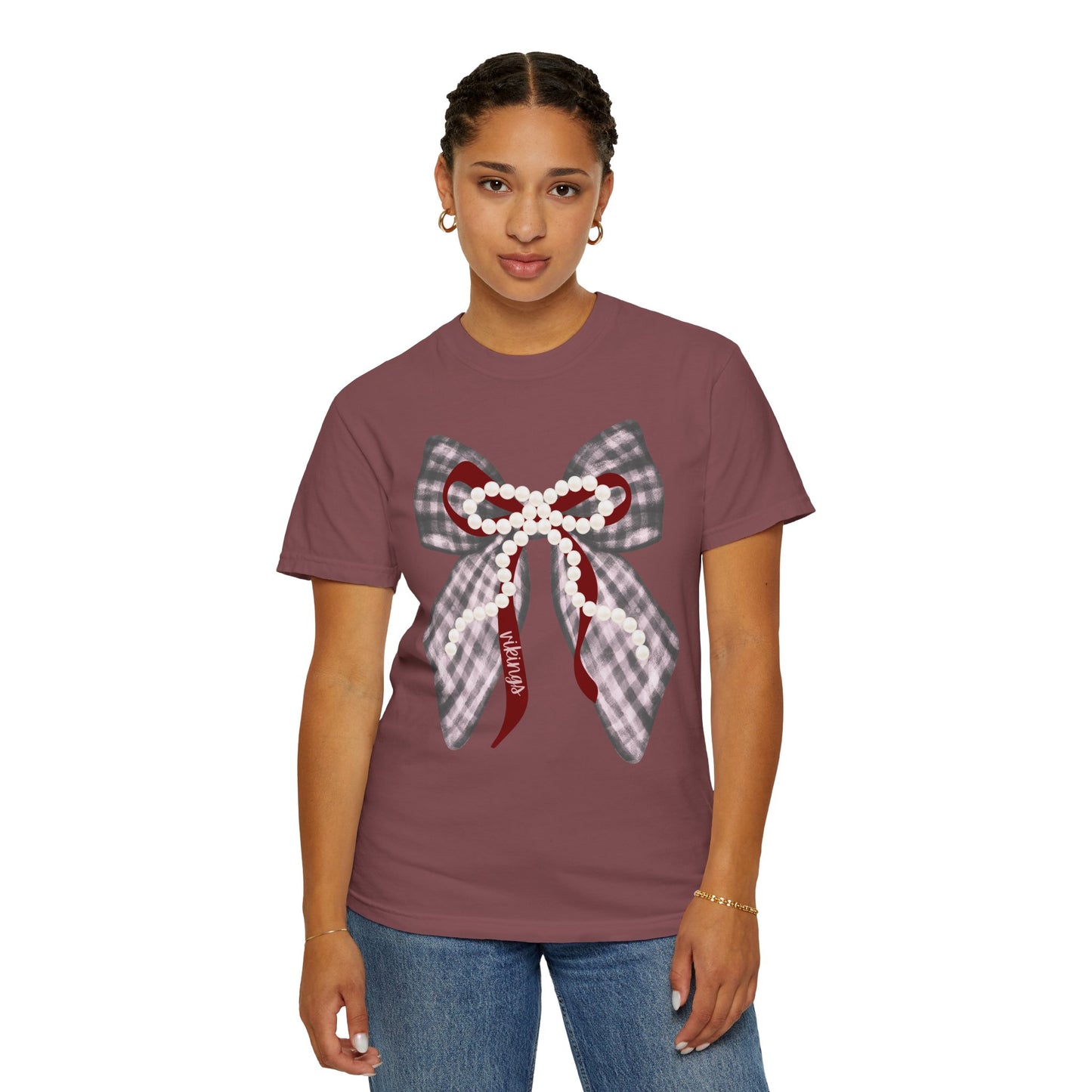 Vikings Coquette Bow Comfort Colors T-shirt