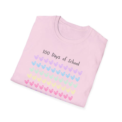 100 Days of School Hearts T-Shirt