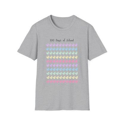 100 Days of School Hearts T-Shirt